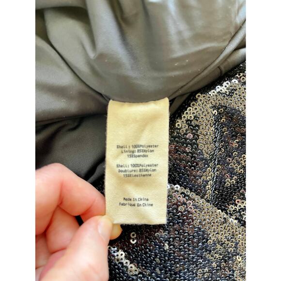 L'Agence Alba Long Sleeve Mini Sequin Dress Black Size 12 - Picture 6 of 7